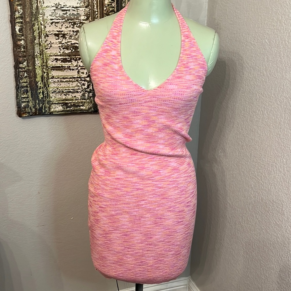 Nordstrom BP. Pink Knit Halter Dress size Medium